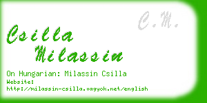 csilla milassin business card